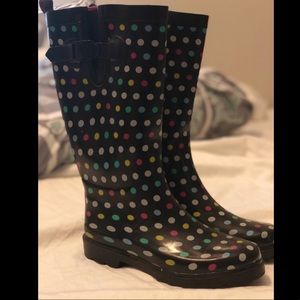Polka Dot Rainboots